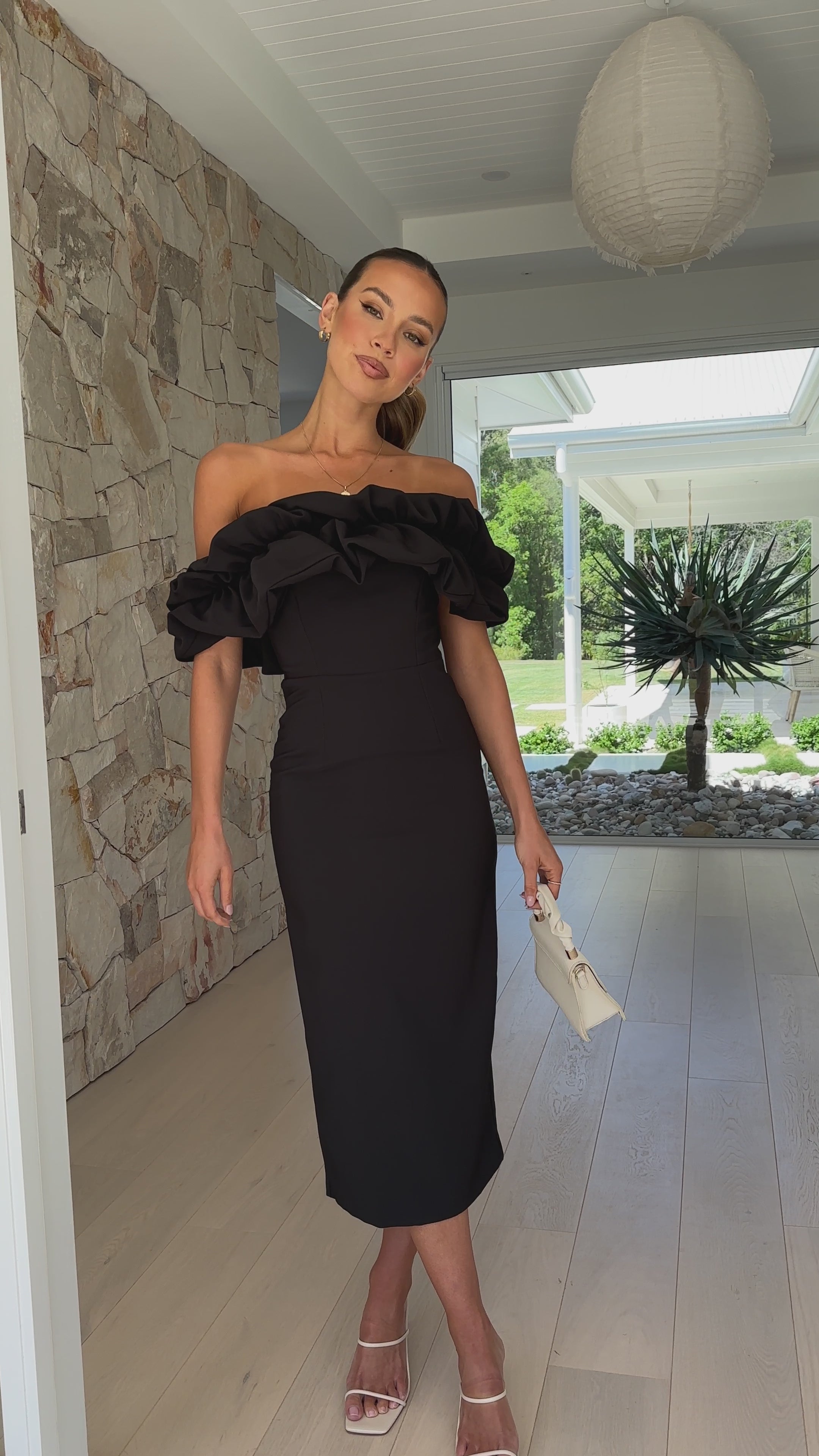 Bernadette Midi Dress - Black
