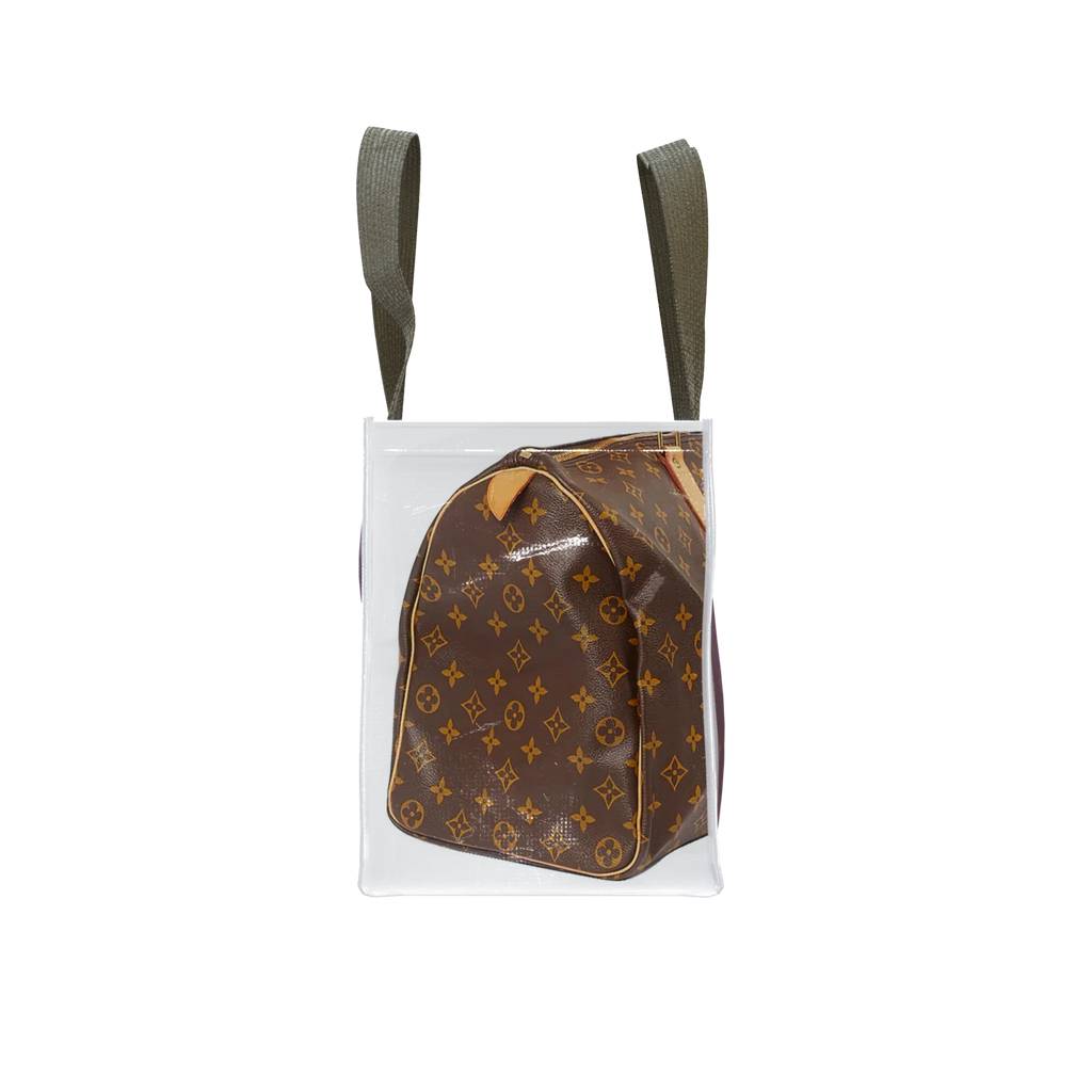 TITA ELVIE duffle Grocery Bag, brown  canvas, large