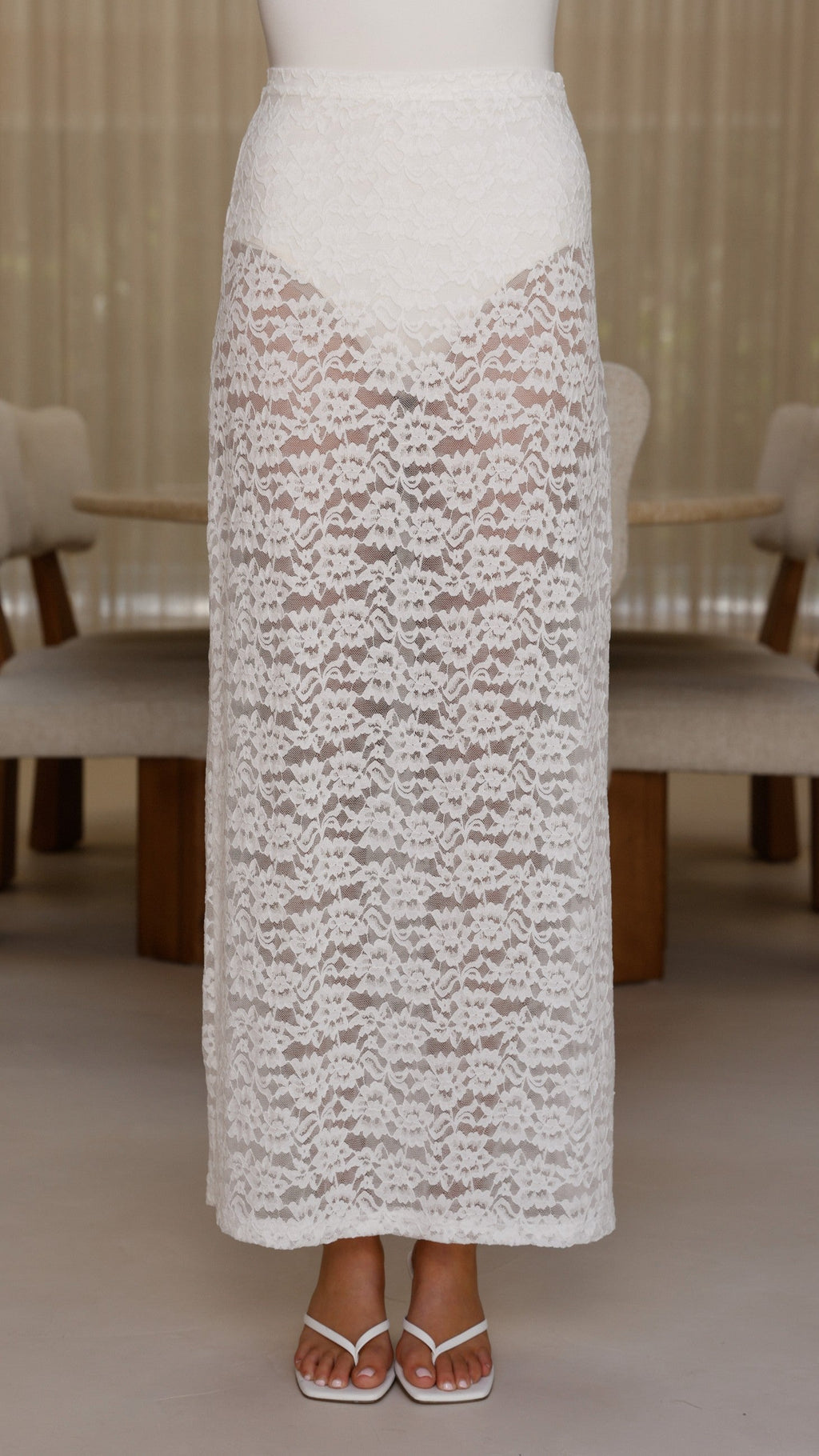 Harlene Lace Maxi Skirt - White