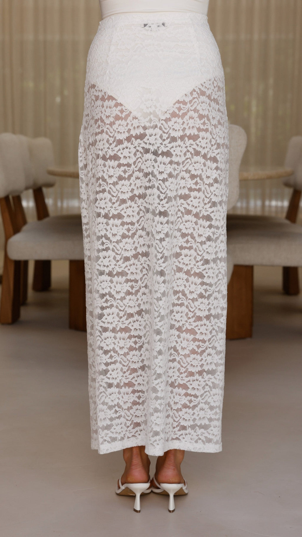 Harlene Lace Maxi Skirt - White