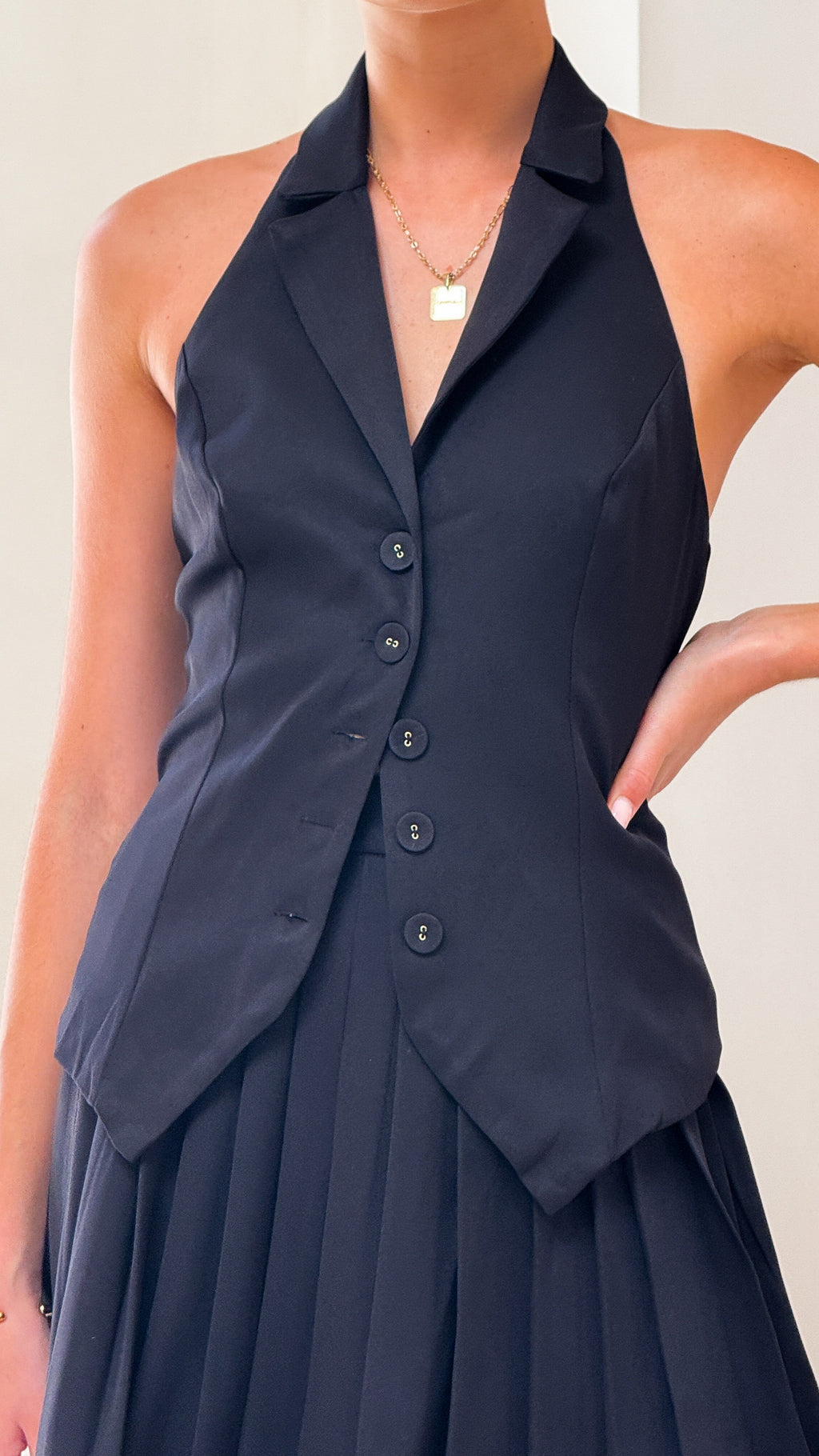 Yetta Vest Top - Black