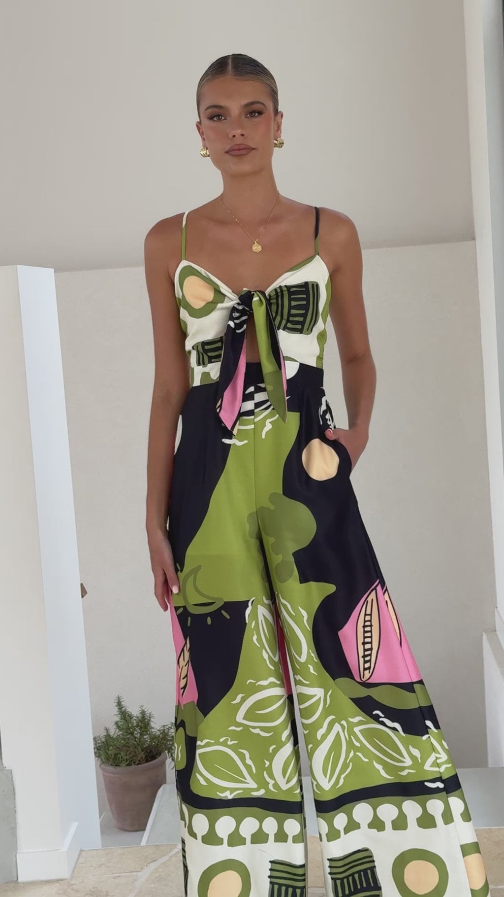 Teresa Jumpsuit - Green/Pink