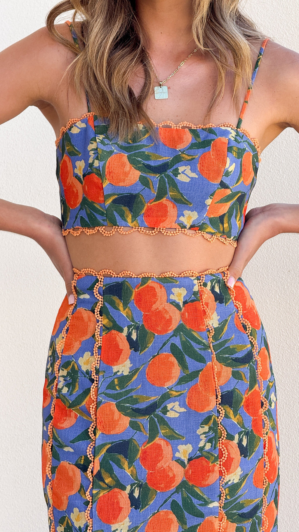 Nova Crop Top - Orange Print