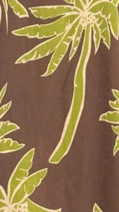 Calliope Strapless Top and Shorts Set - Brown/Green Palm