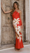 Alora Maxi Dress - Red Floral