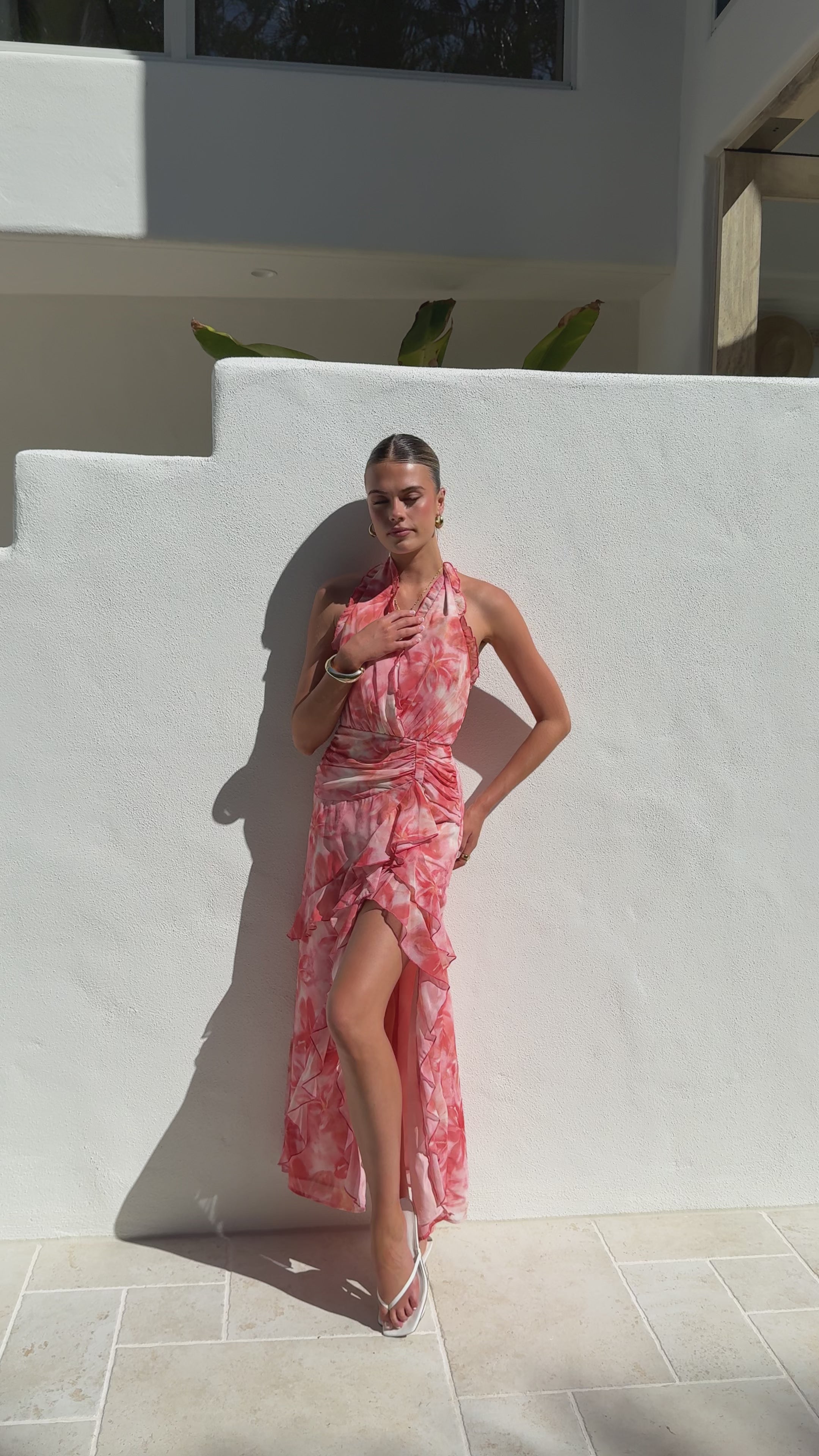Davina Maxi Dress - Coral