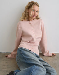 Subra Long Sleeve Cardigan in Pink