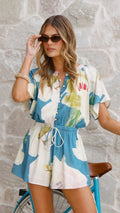 Santorini Playsuit - Blue Orchid