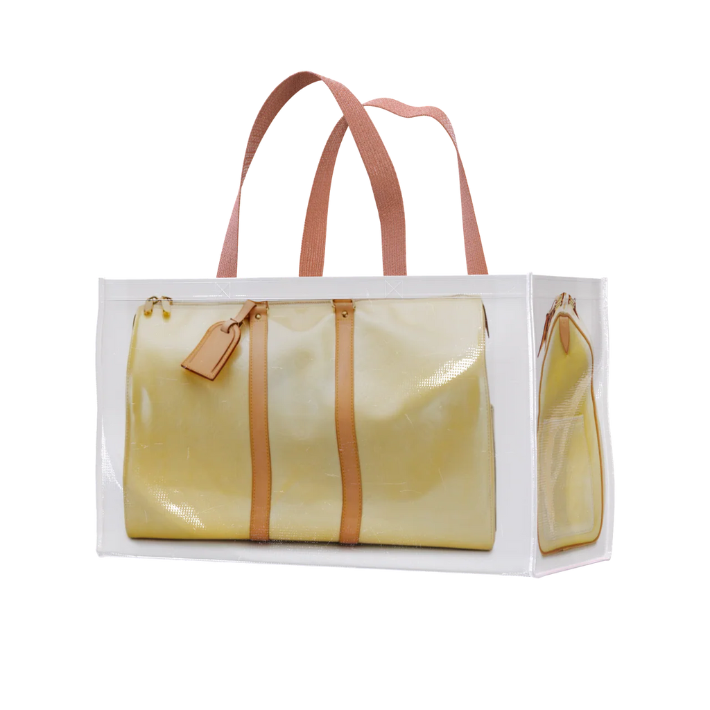 TITA ELVIE duffle Grocery Bag, yellow  canvas, large