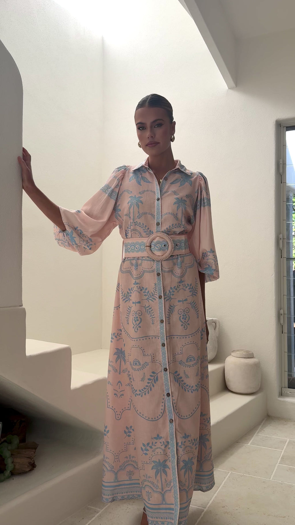 Xander Long Sleeve Maxi Dress - Blue