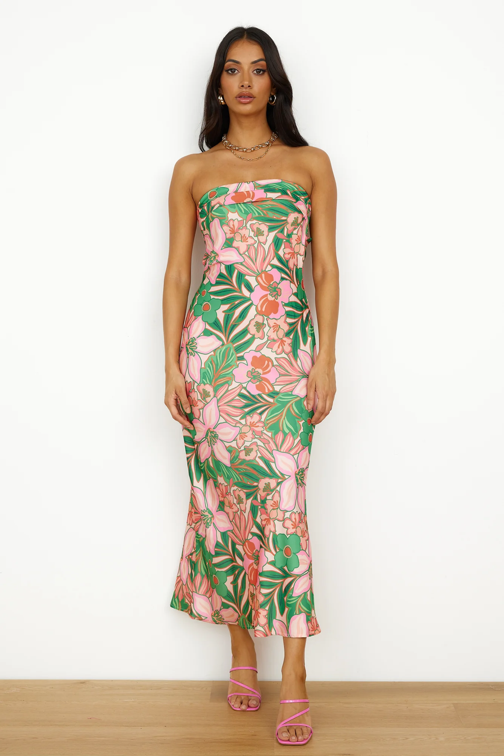 Highway To Heaven Maxi Dress Pink Green