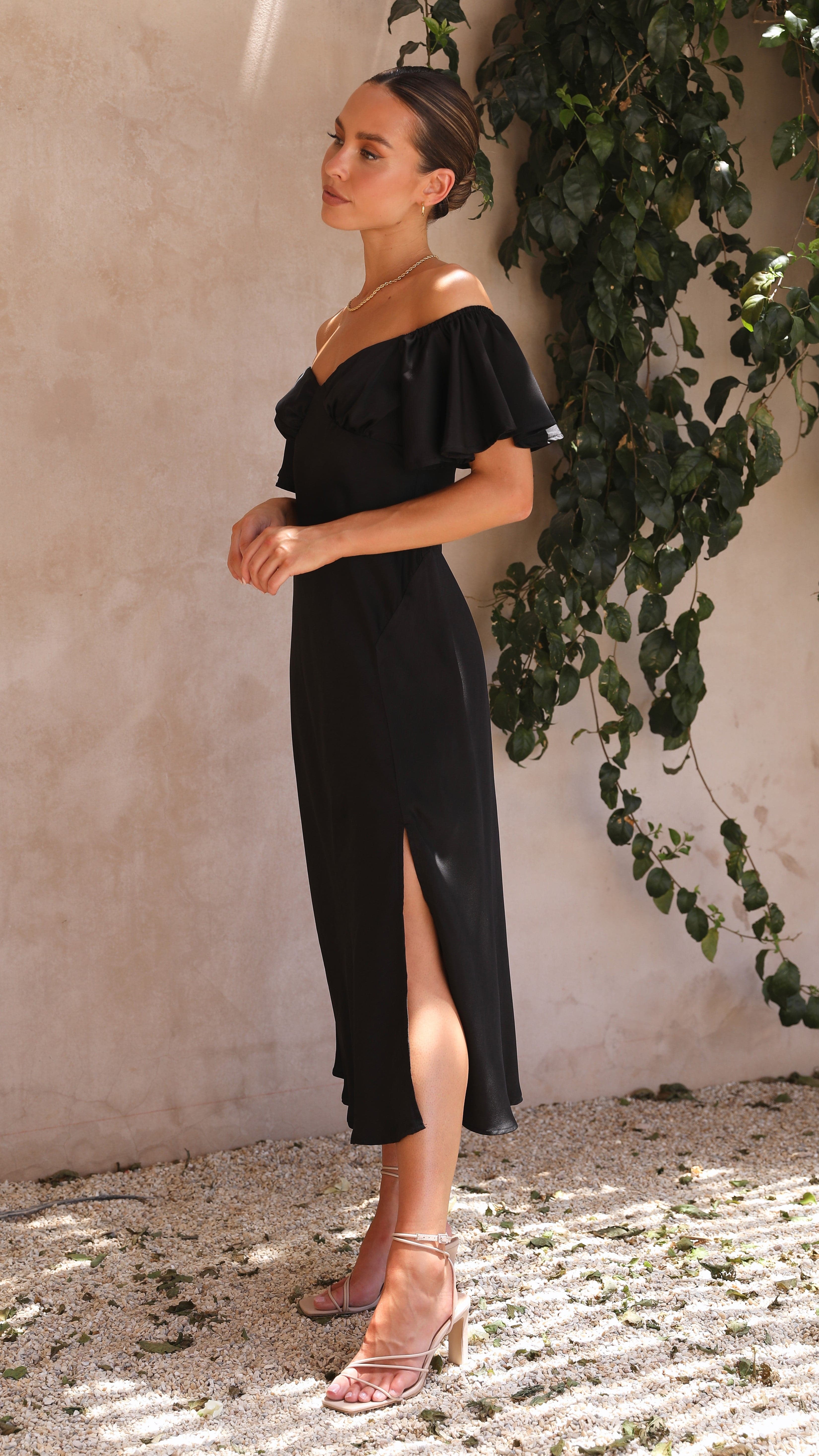 Louisa Midi Dress - Black