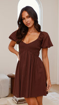Sahirah Mini Dress - Brown