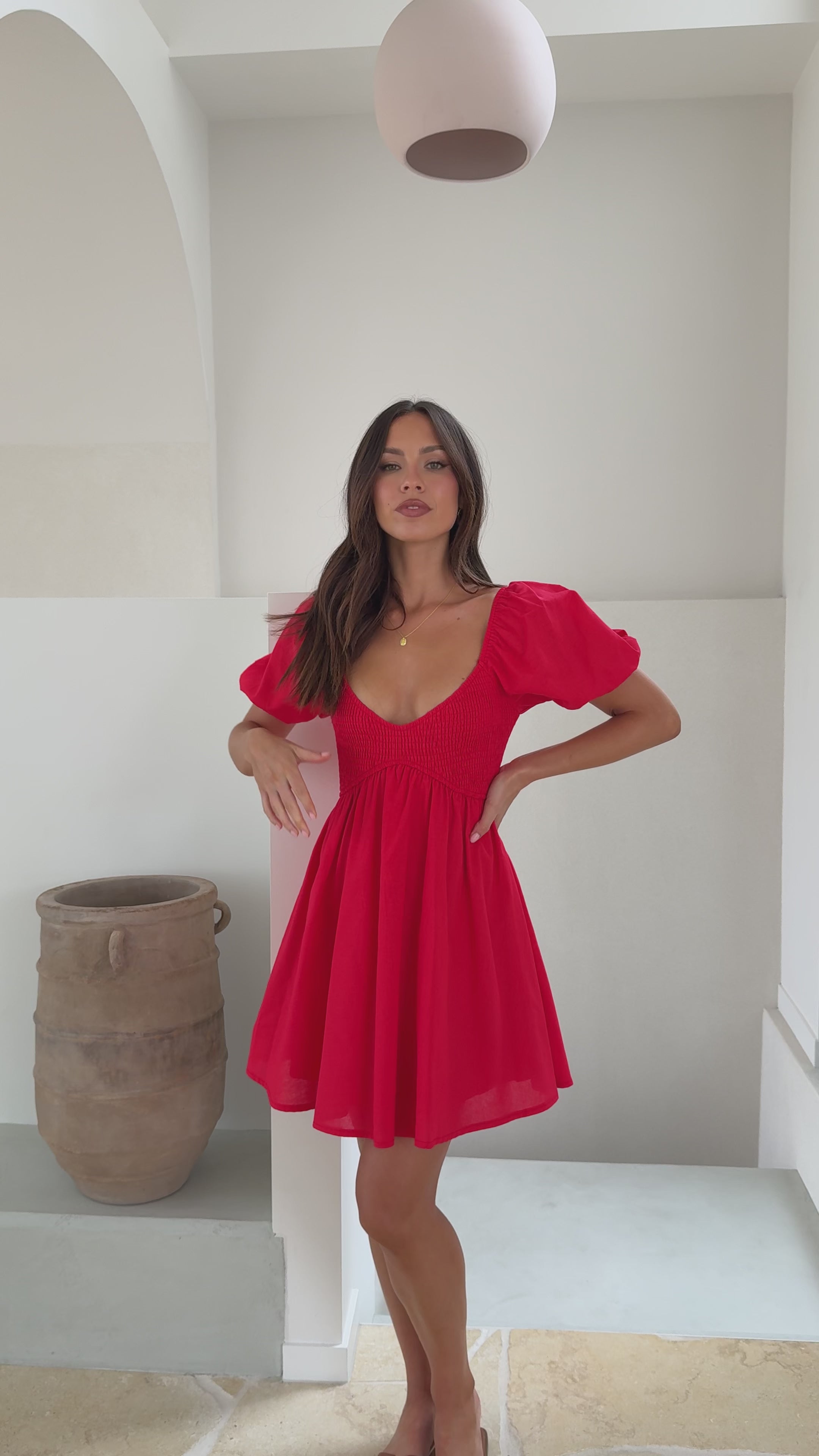 Sahirah Mini Dress - Red