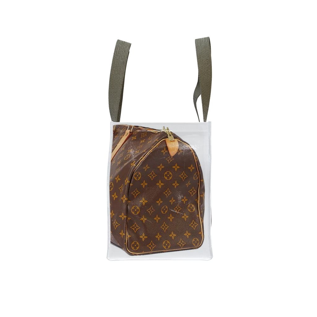TITA ELVIE duffle Grocery Bag, brown  canvas, large