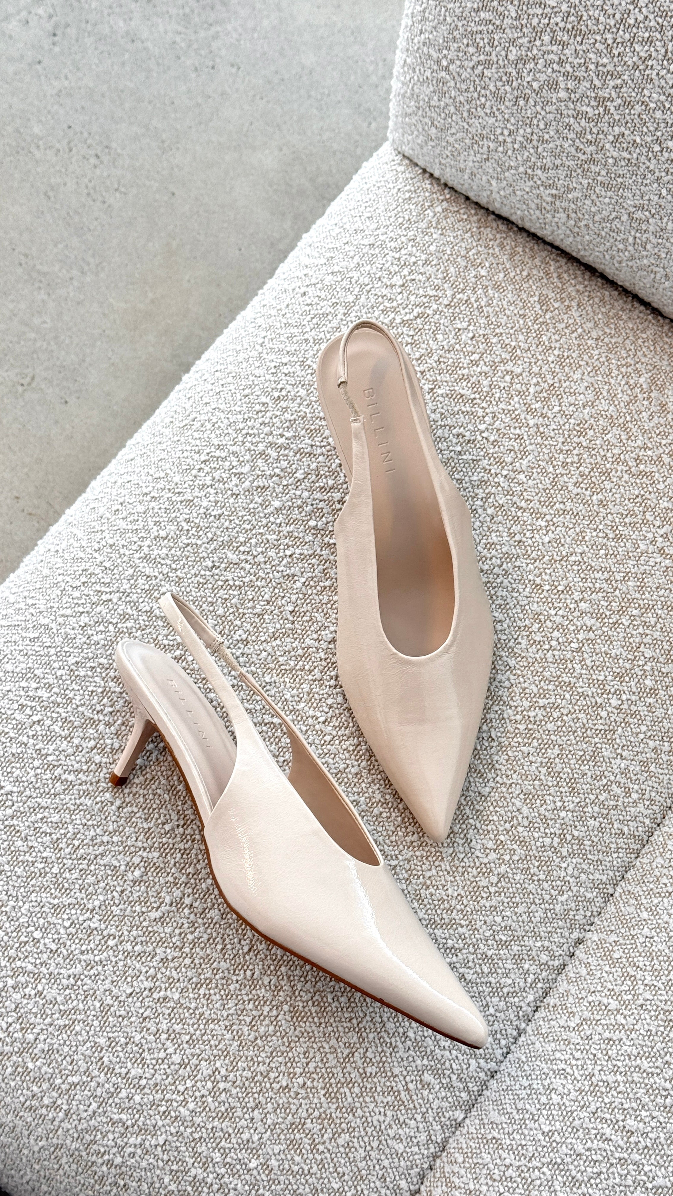 Xishi Heel - Chalk Crinkle Patent