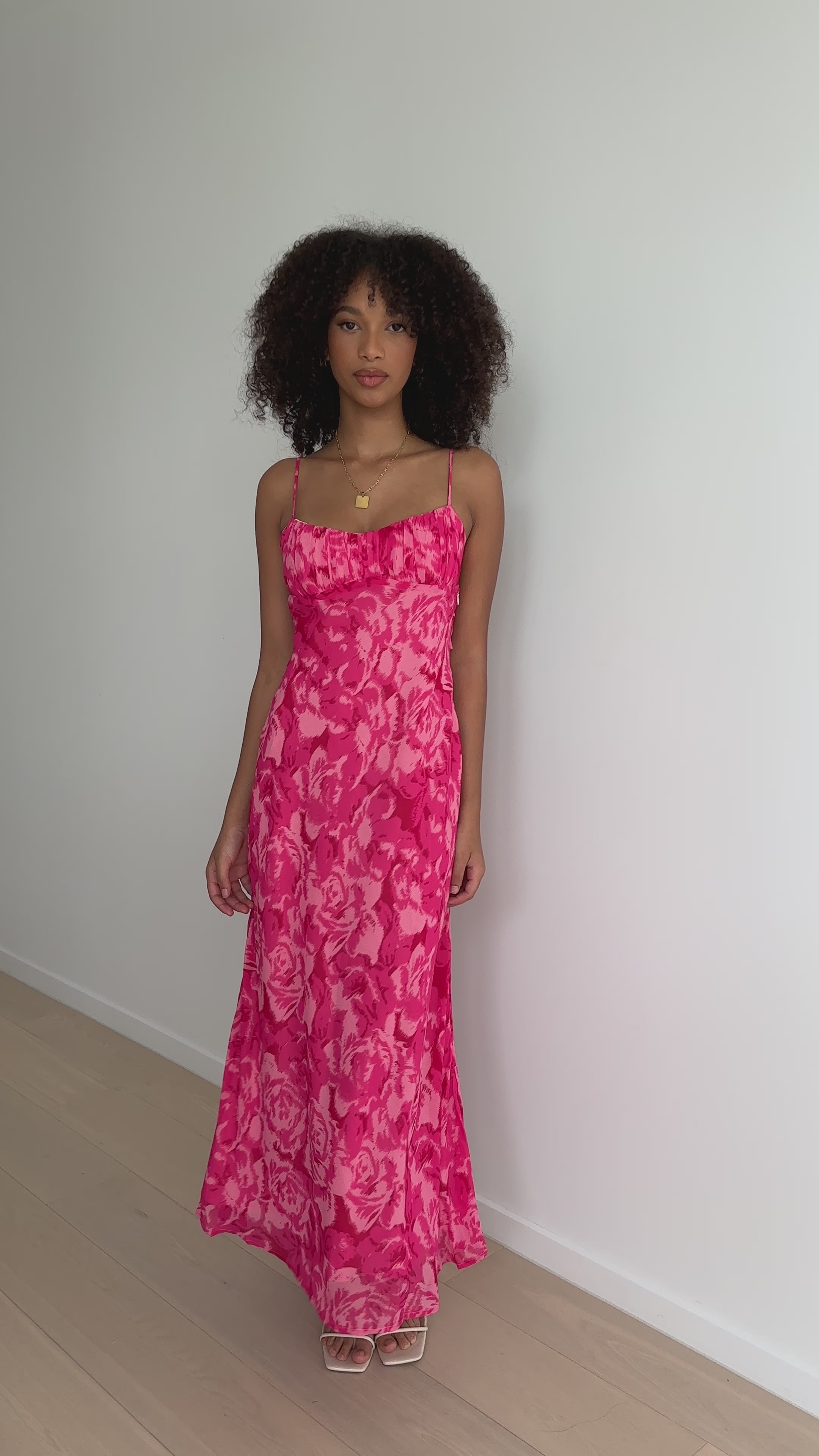Margie Midi Dress - Pink Floral