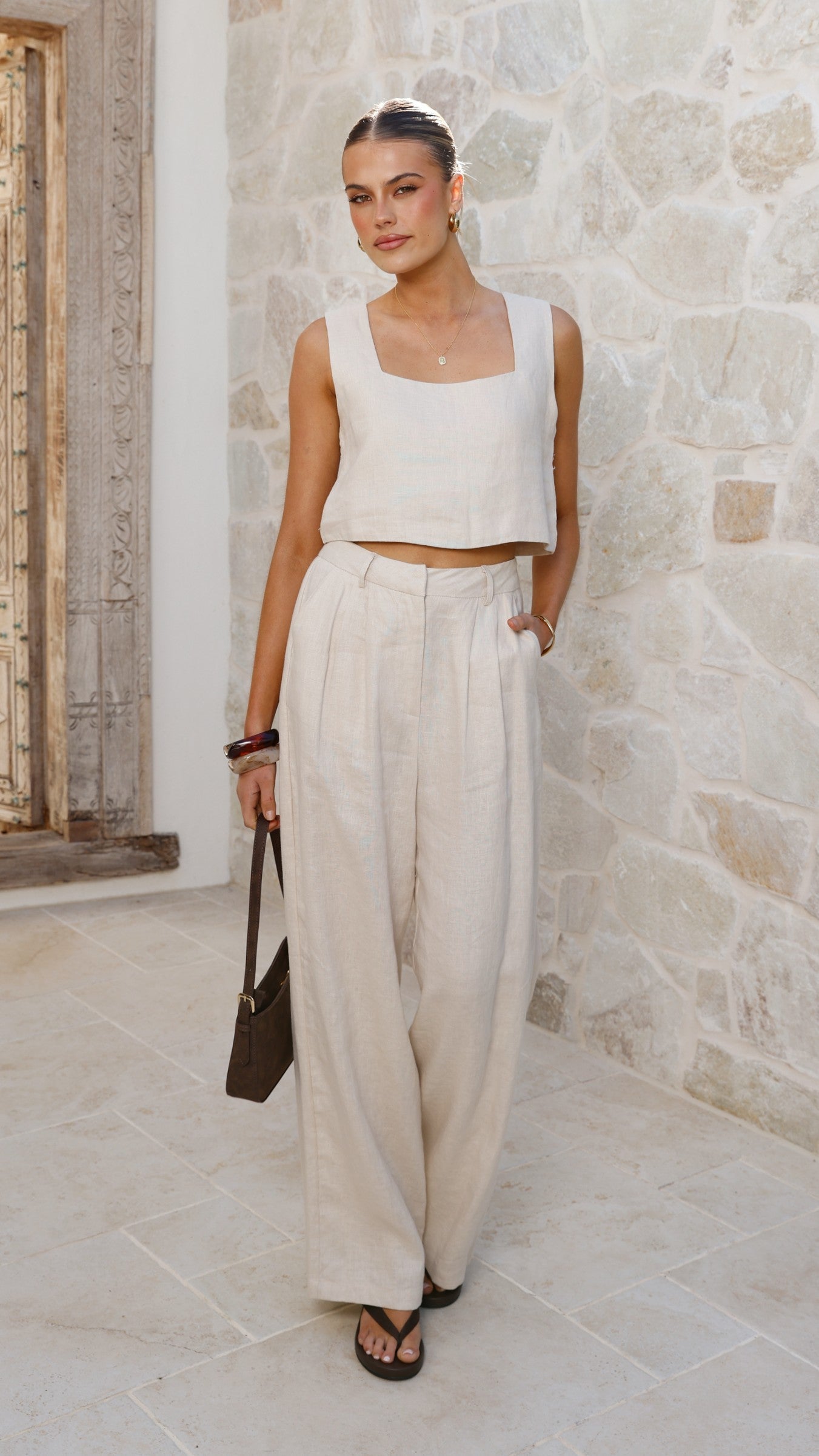 Tillie Crop Top - Oatmeal