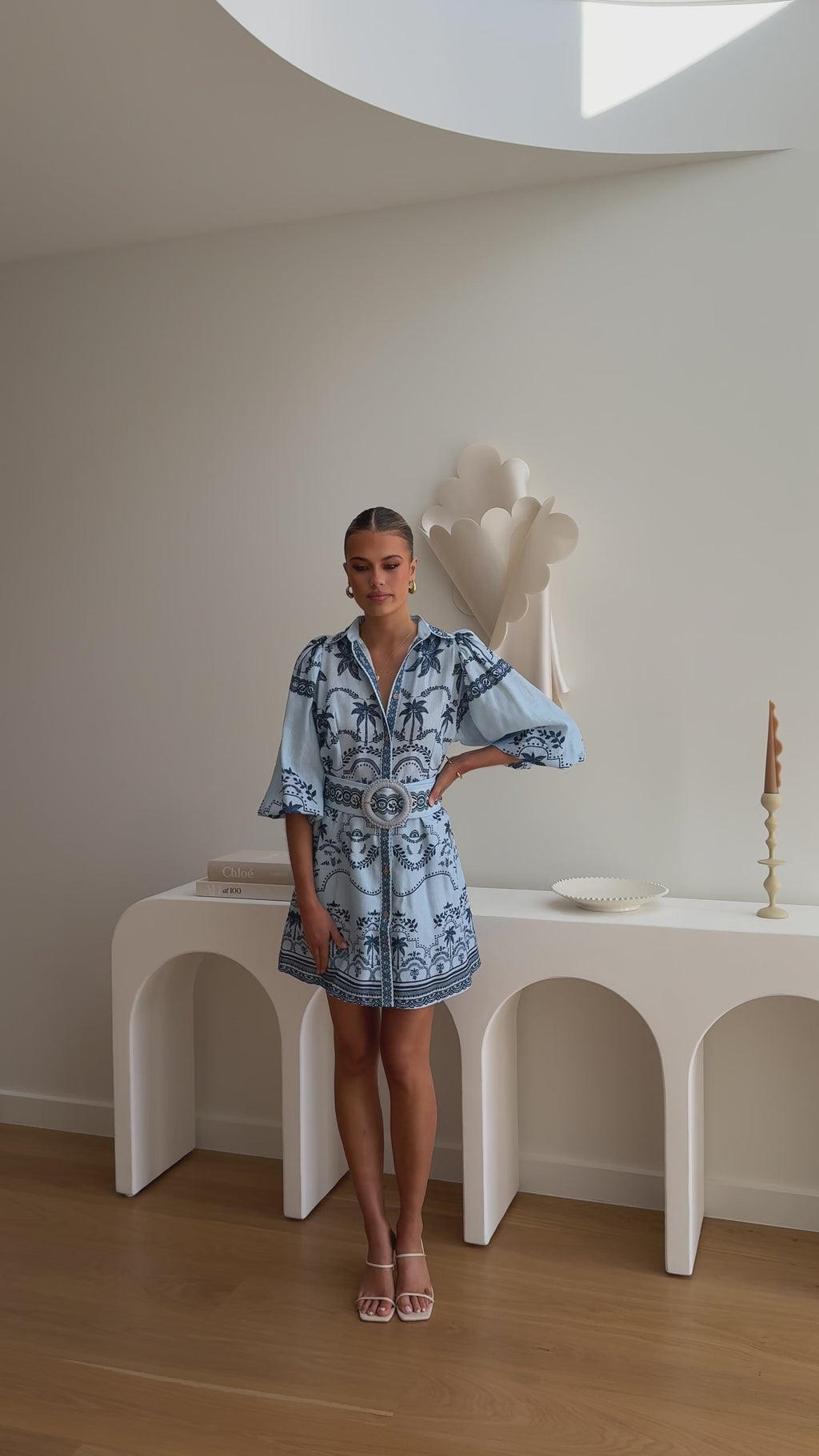 Xander Long Sleeve Mini Dress - Indigo