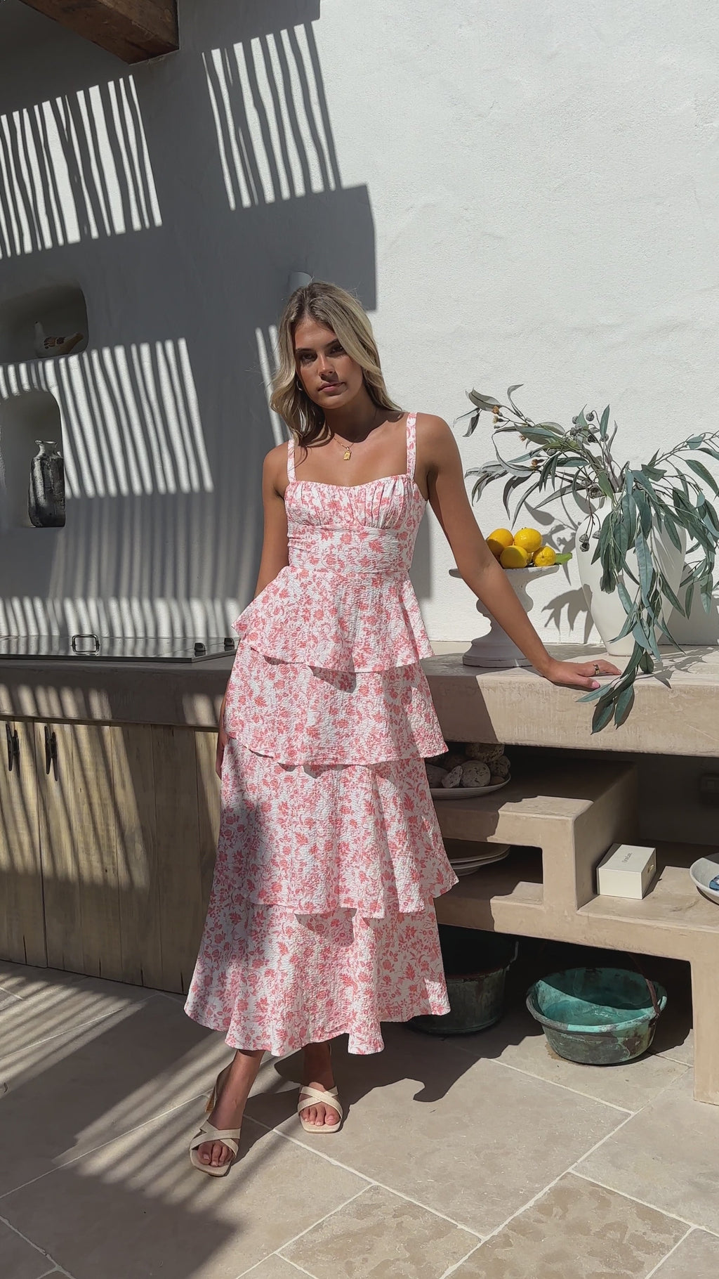 Page Maxi Dress - Peach Floral