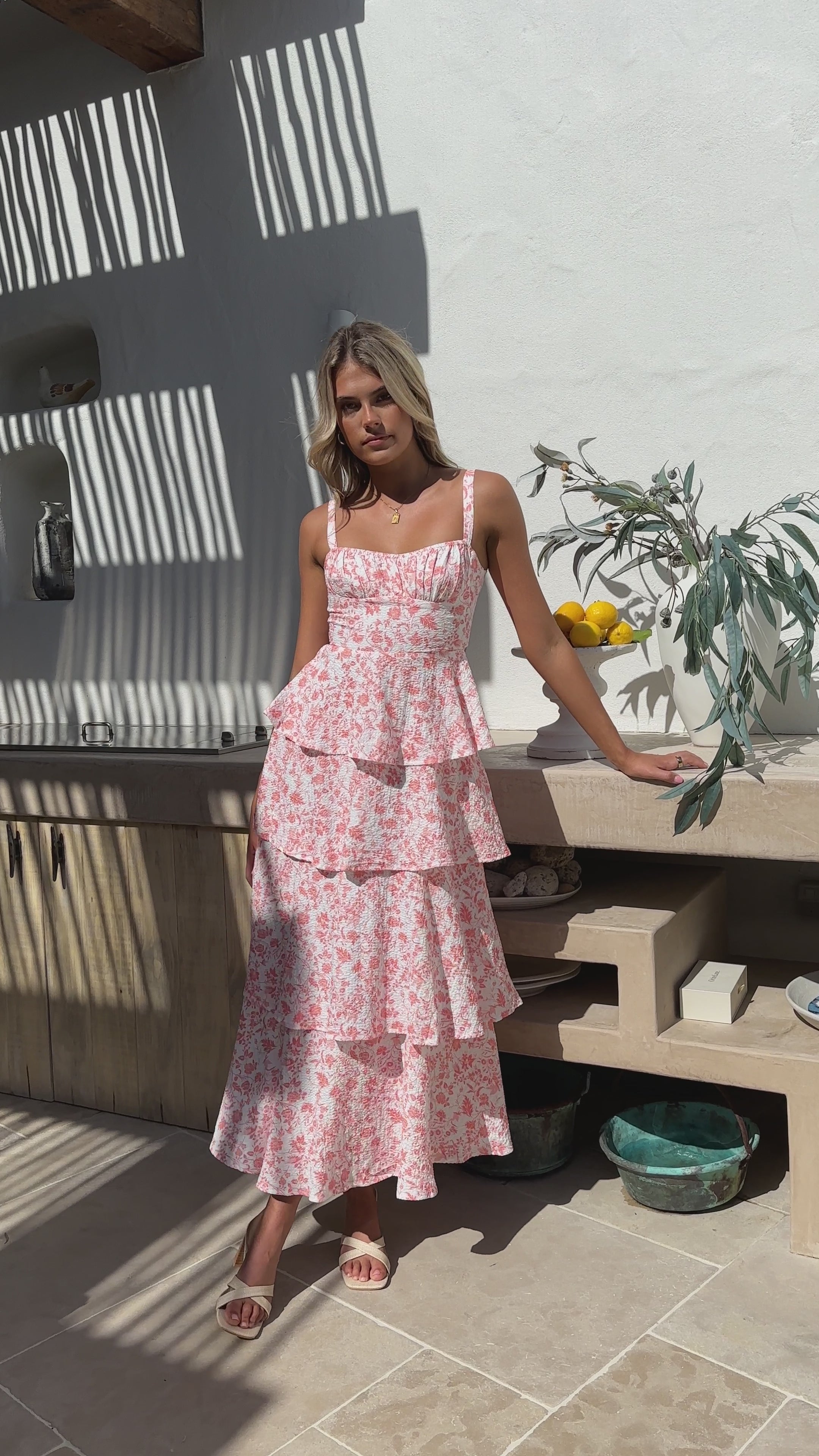 Page Maxi Dress - Peach Floral