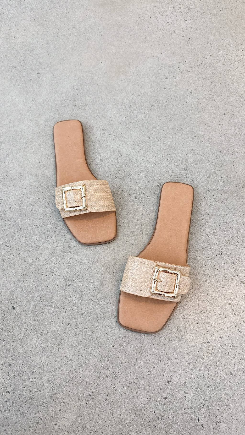 Xabi Slides - Natural Raffia