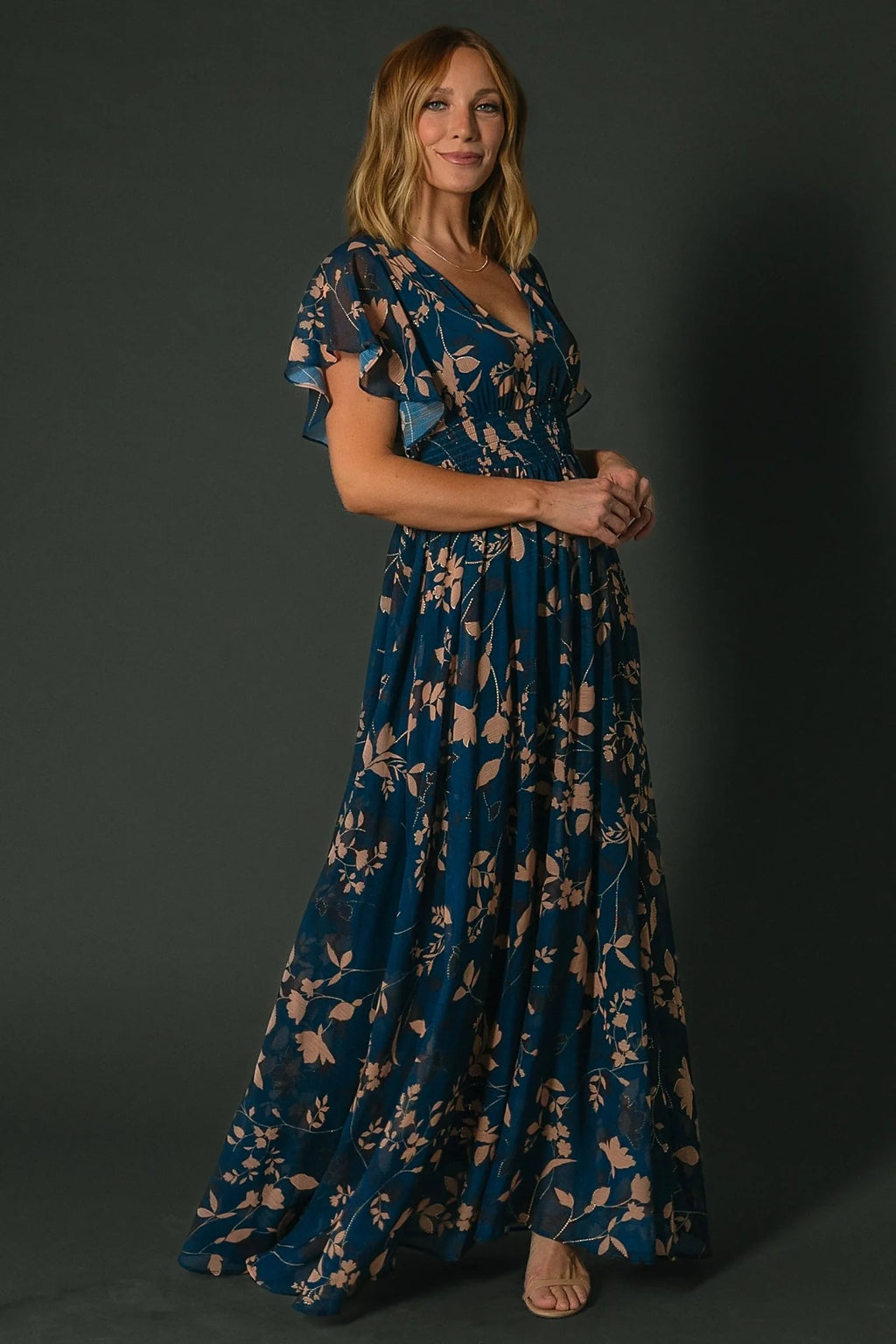 Lynlee Metallic Maxi Dress | Topaz