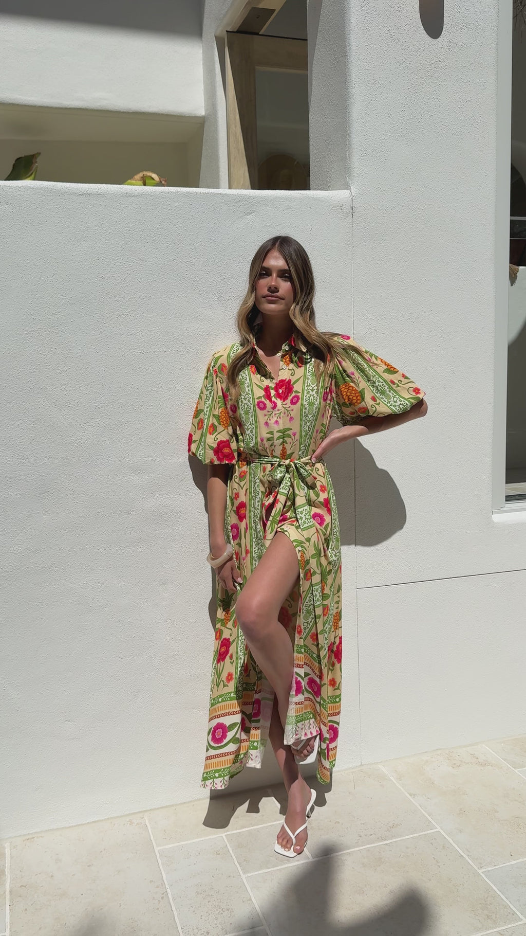Artia Puff Sleeve Maxi Dress - Sunkissed Print