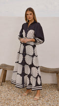 Cheyenne Long Sleeve Maxi Dress - Black