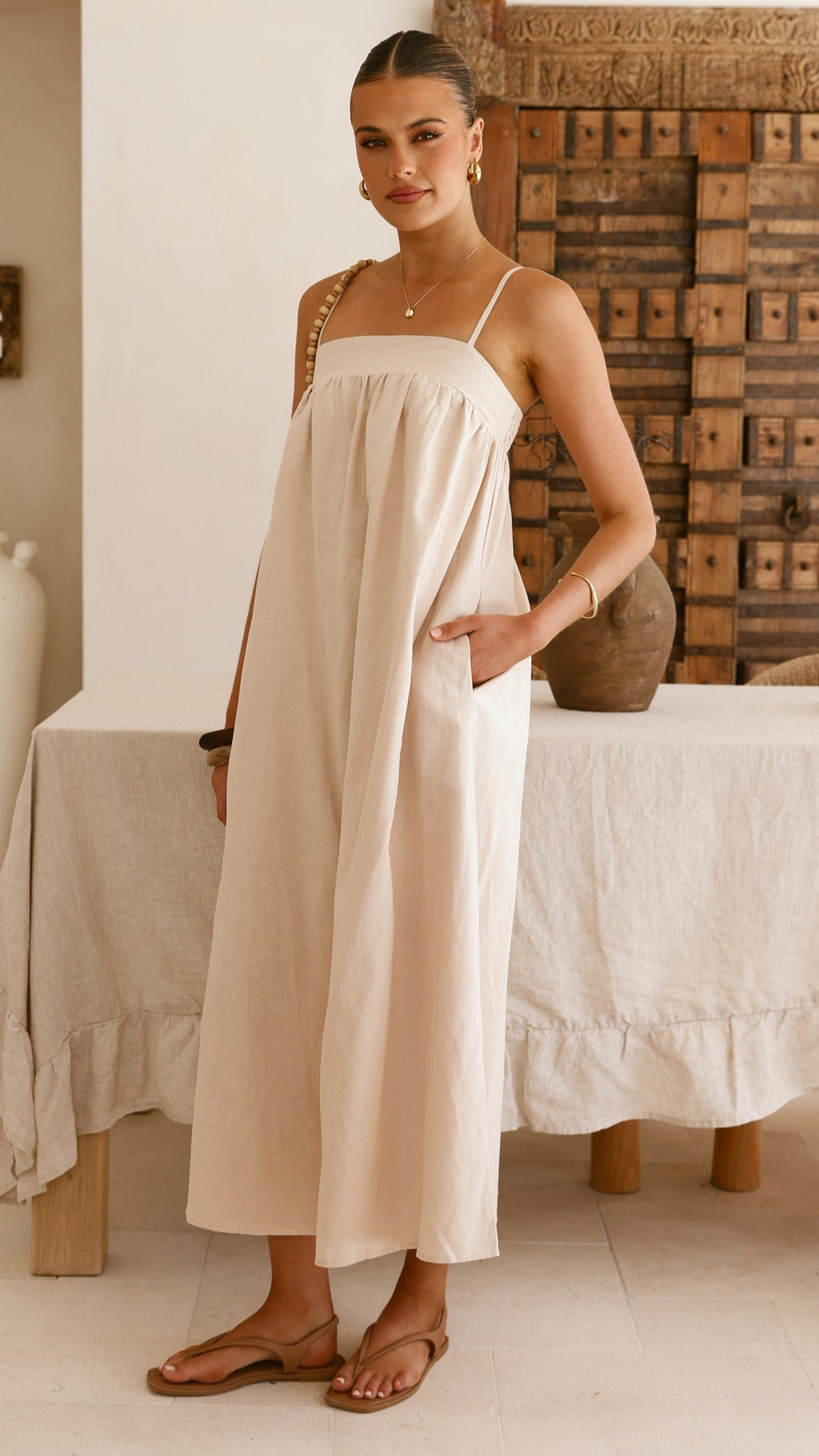 Gracia Maxi Dress - Beige