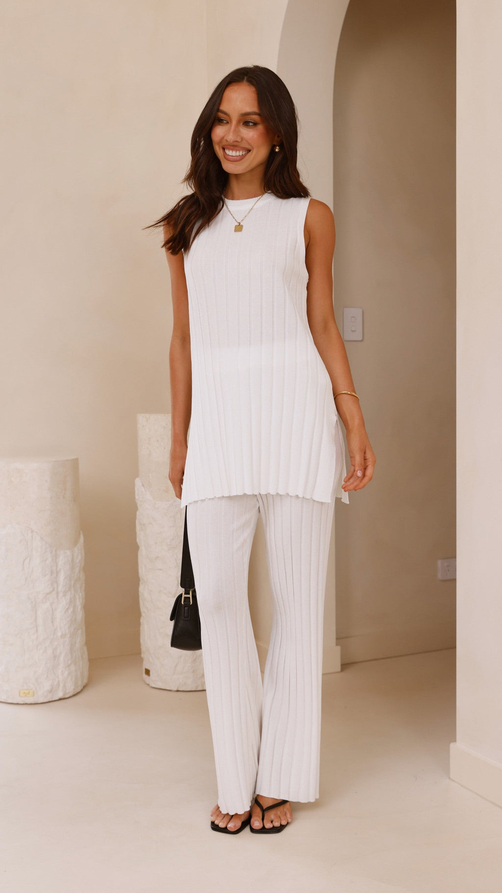 Megan Knit Pants - White