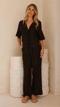 Lexi Linen Pants - Black