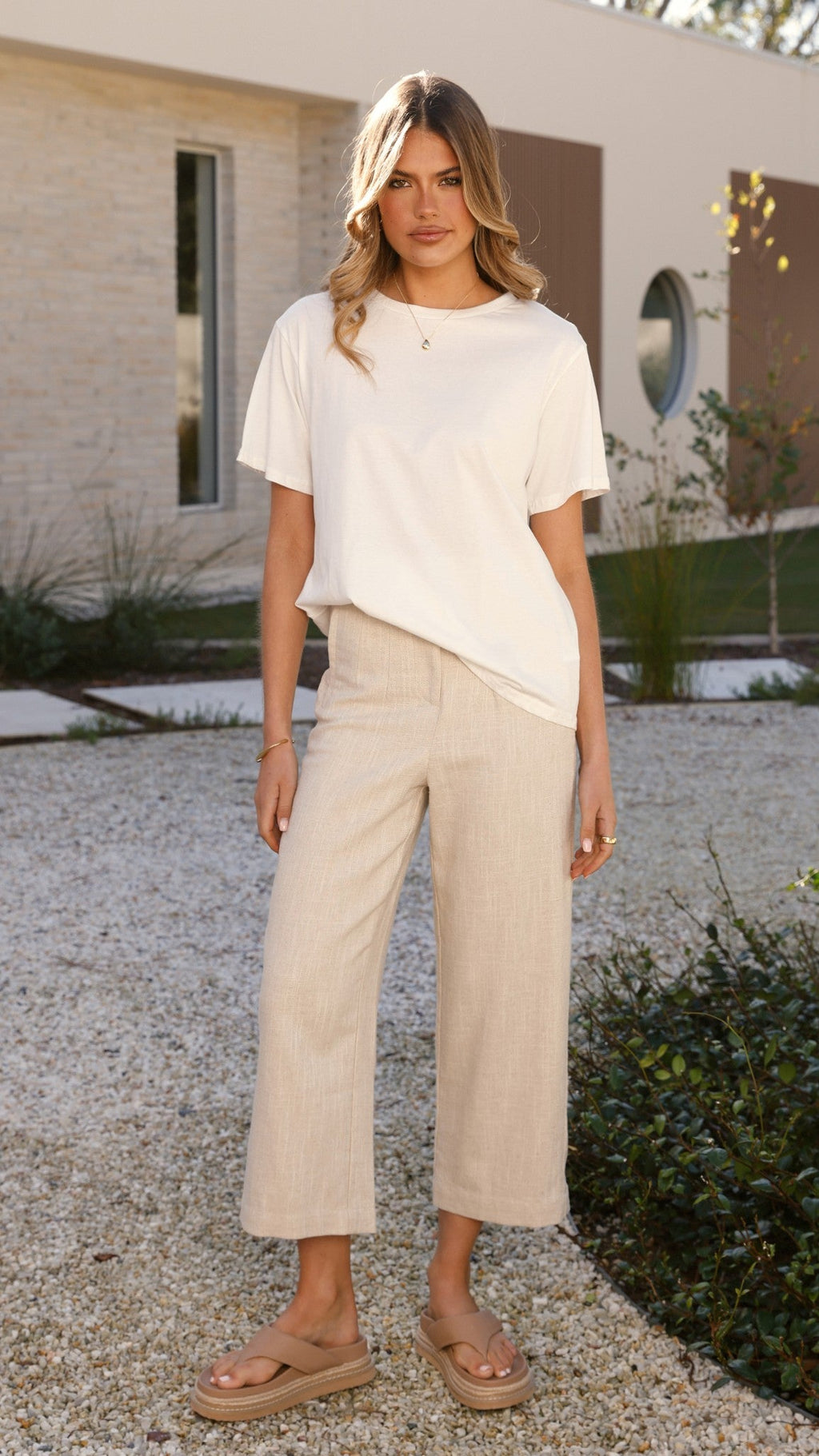 Cammie Capri Pants - Oat