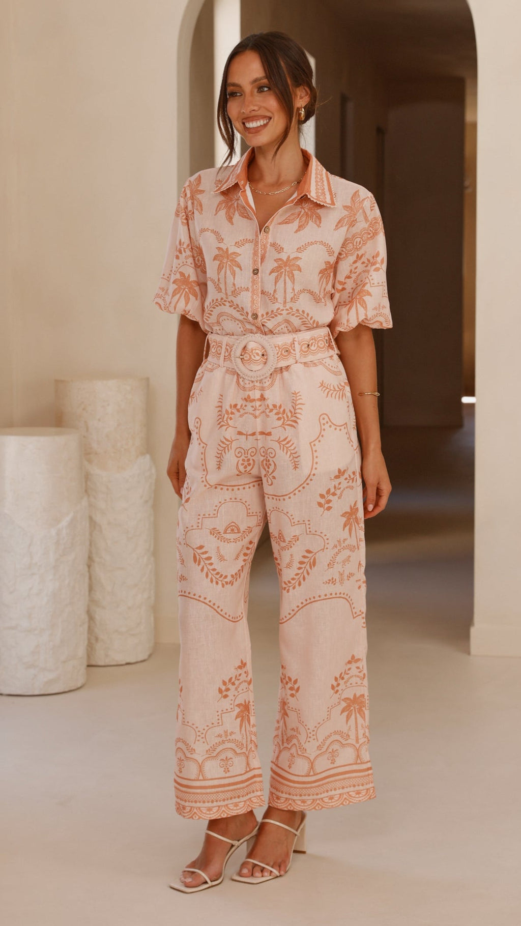 Xander Wide Leg Pants - Natural
