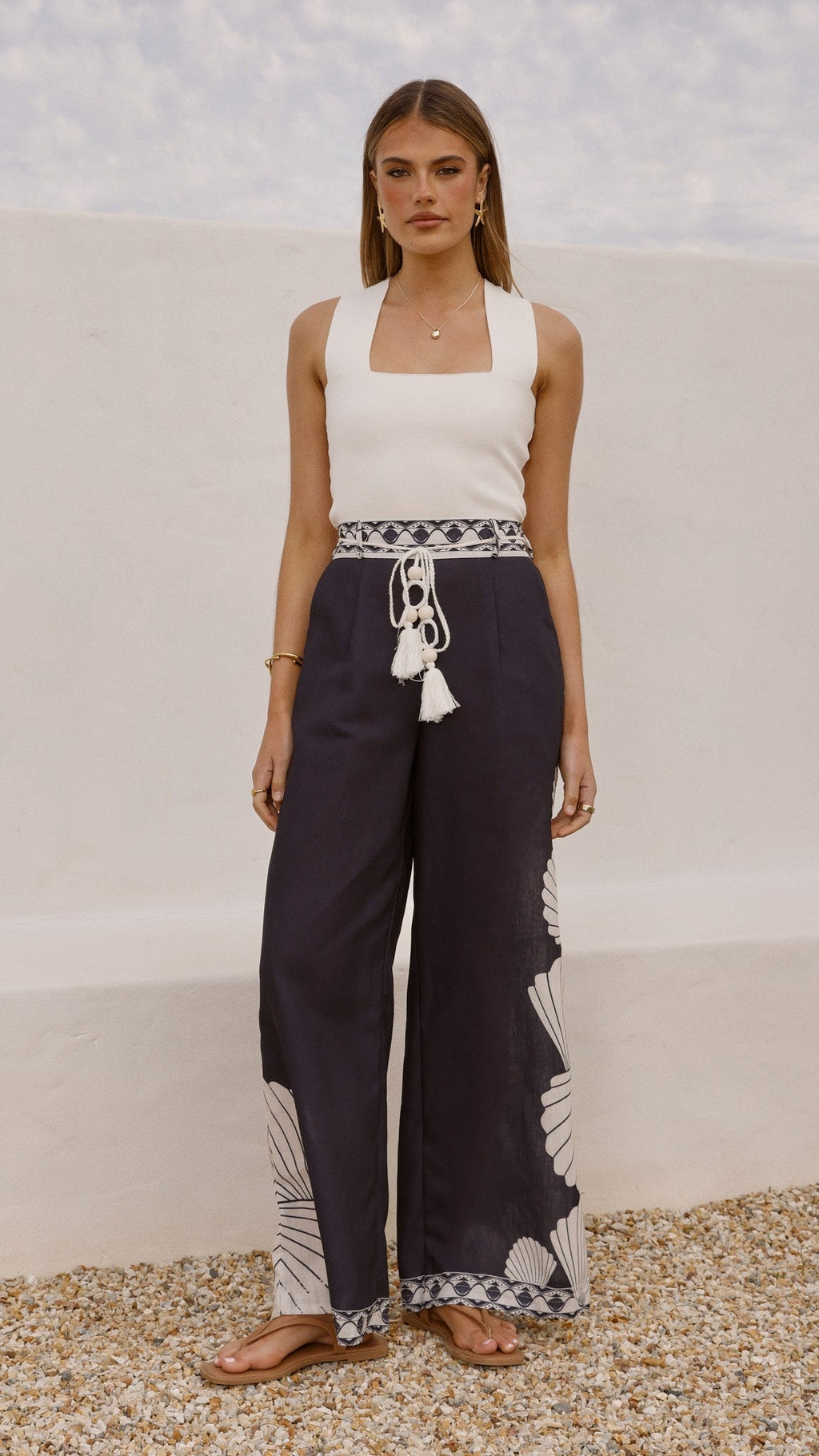 Tessa Wide Leg Pants - Black