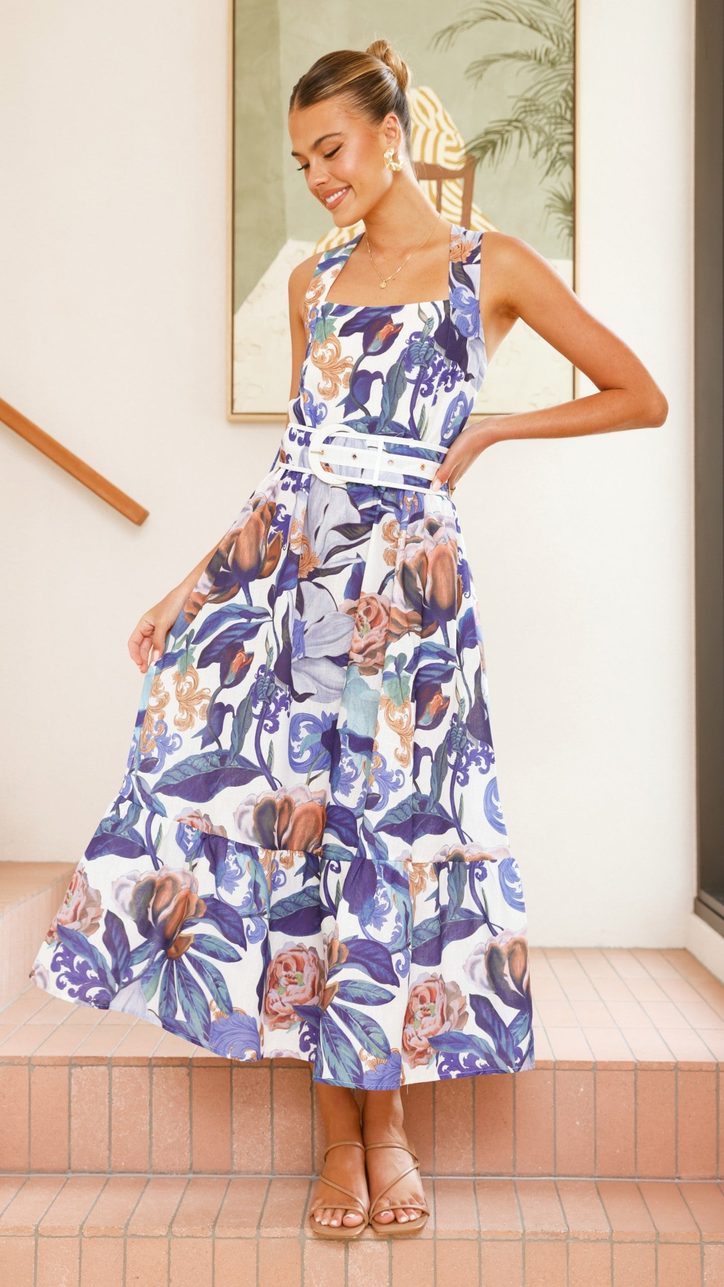 Reba Maxi Dress - Donatella Azure