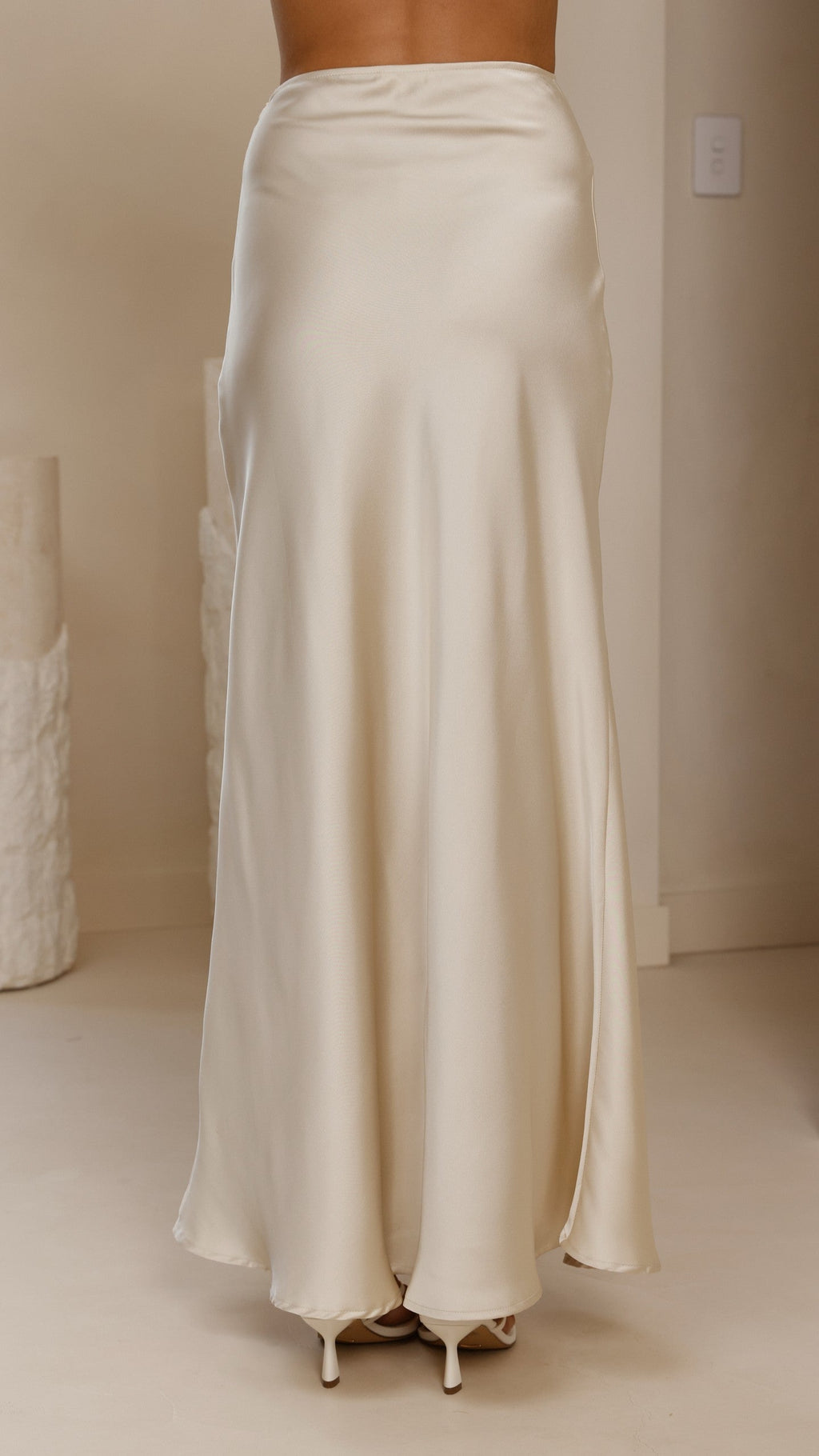 Darina Bias Cut Maxi Skirt - Champagne