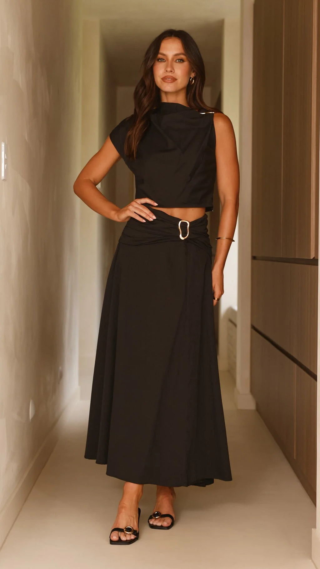 Delphine Maxi Skirt - Black