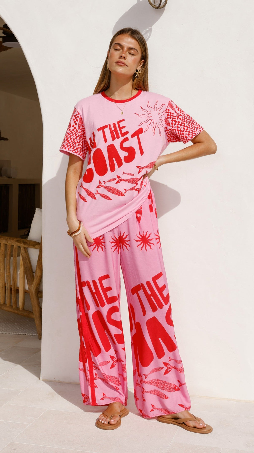 Florrie Tee - Pink/Red Tide