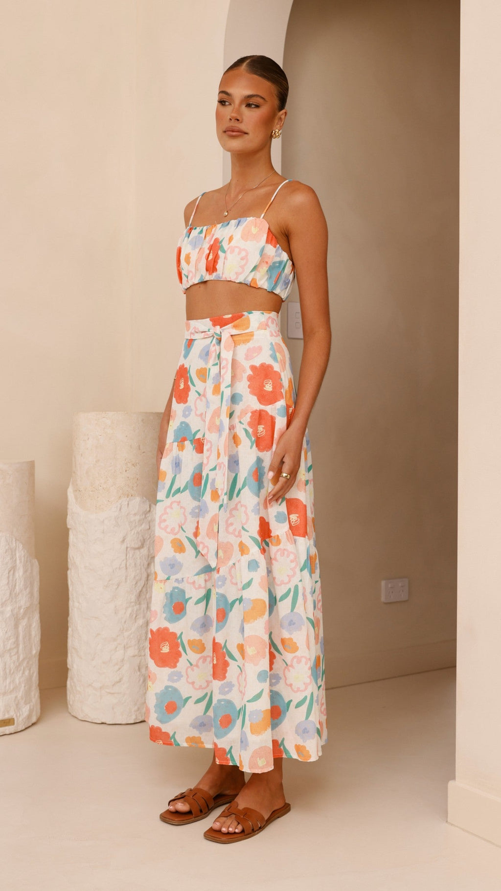 Saraya Top and Skirt Set - Floral Dream