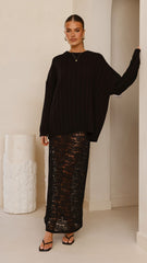 Harlene Lace Maxi Skirt - Black