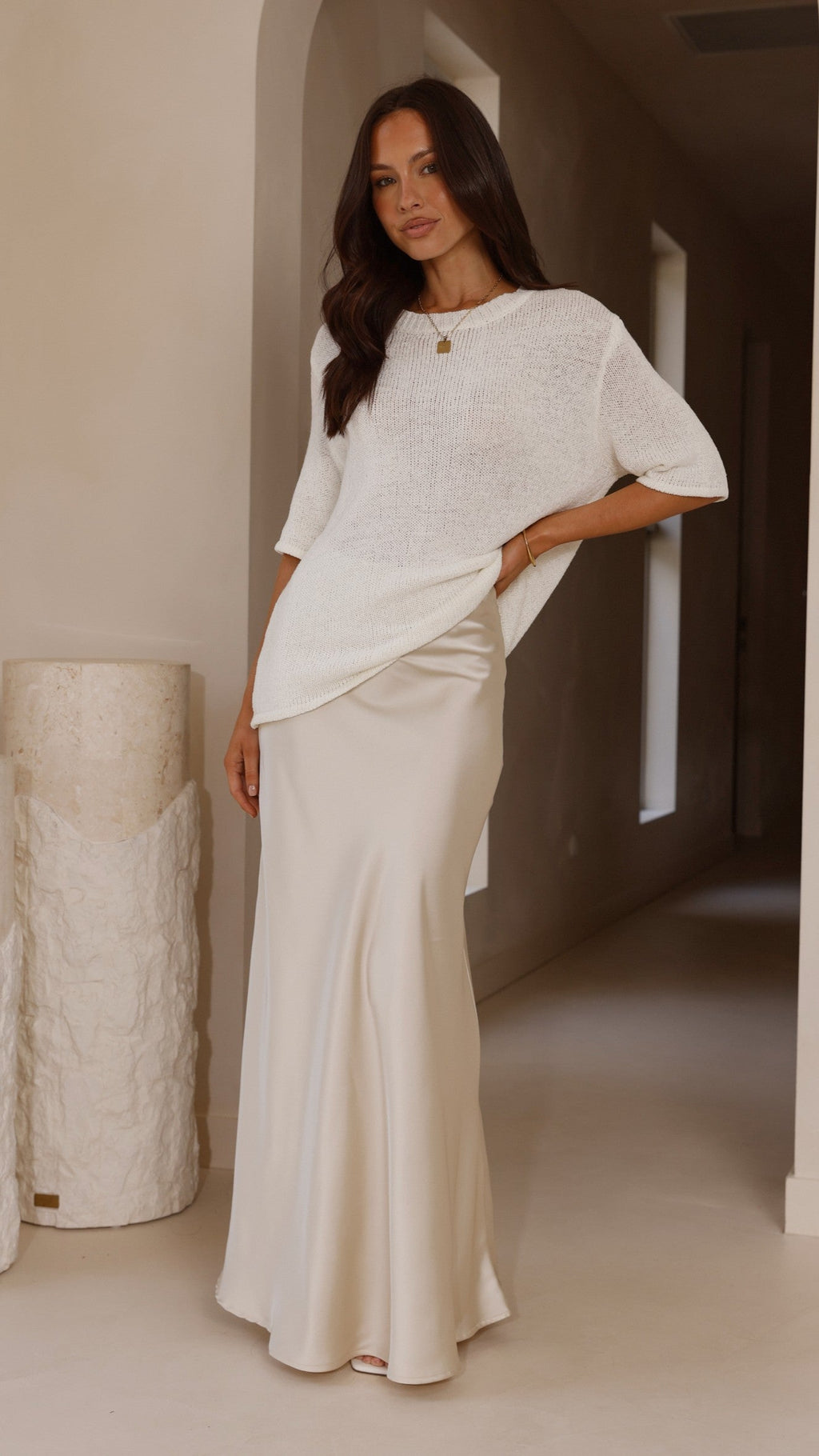 Amara Knit Top - White