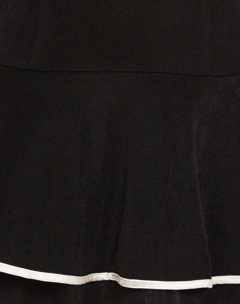 Samira Bandeau Mini Dress in Black with Ivory Binding