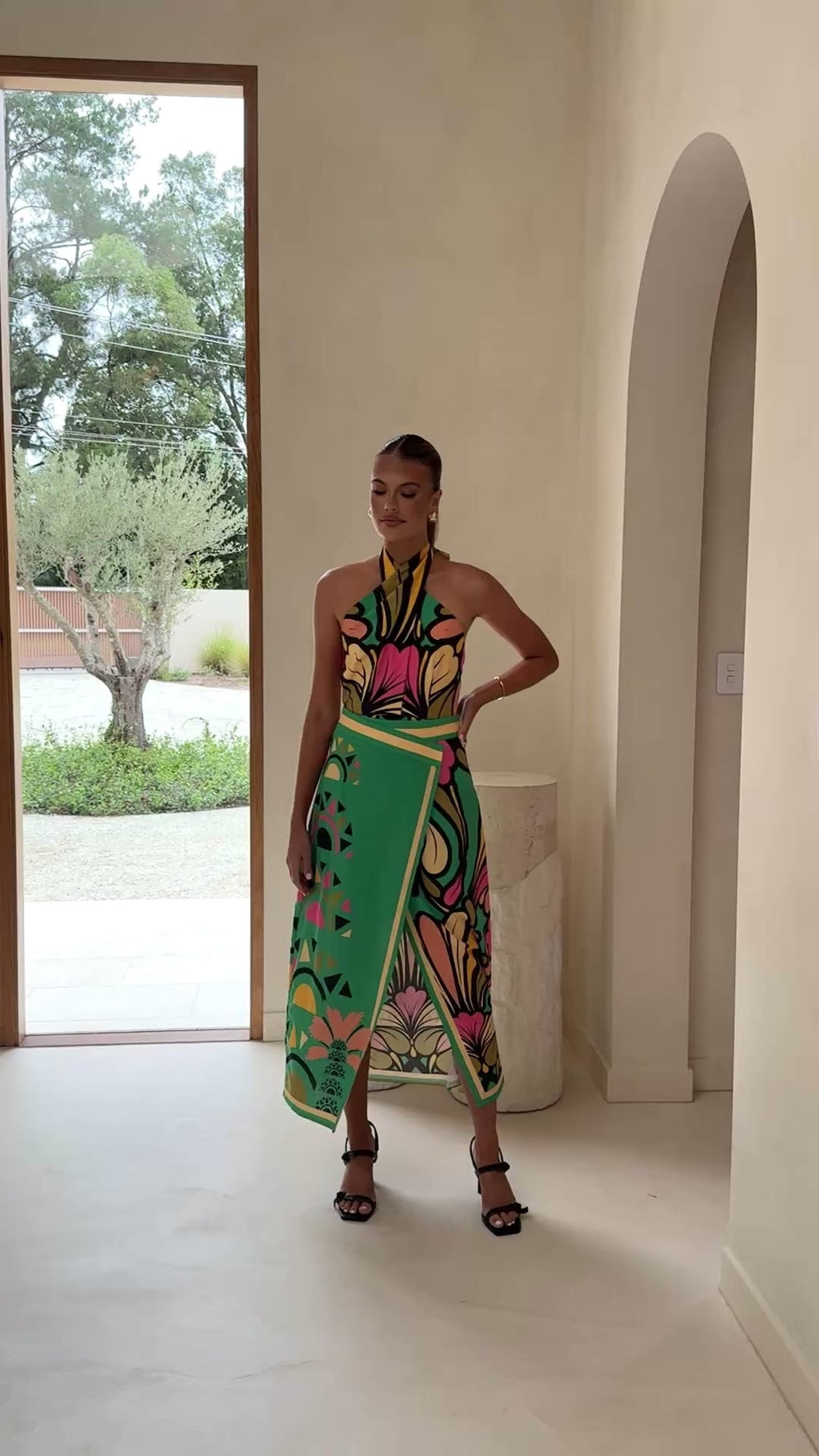 Portugal Tailored Maxi Skirt - Apple