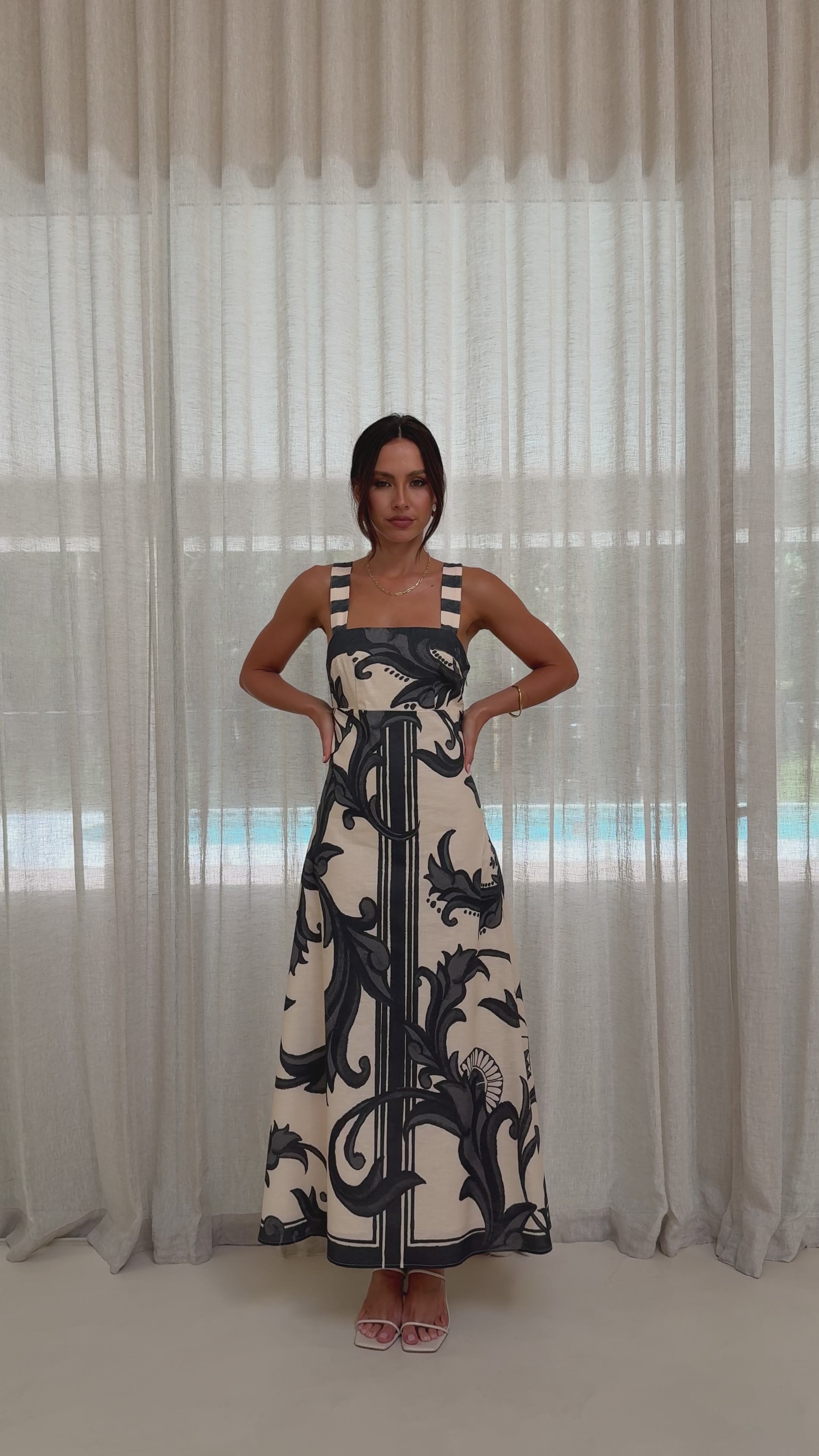 Mandy Maxi Dress - Cream / Black