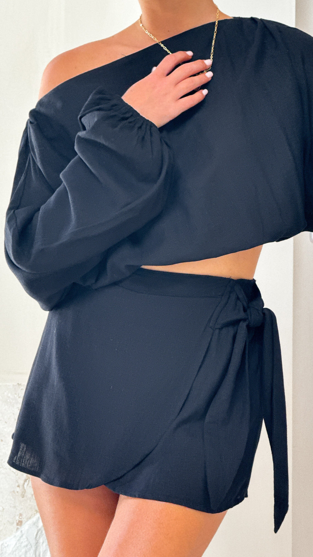 Ilara Wrap Skort - Black