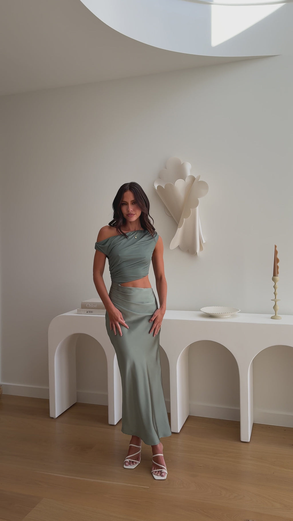 Ruby Asymmetrical Maxi Dress - Sage