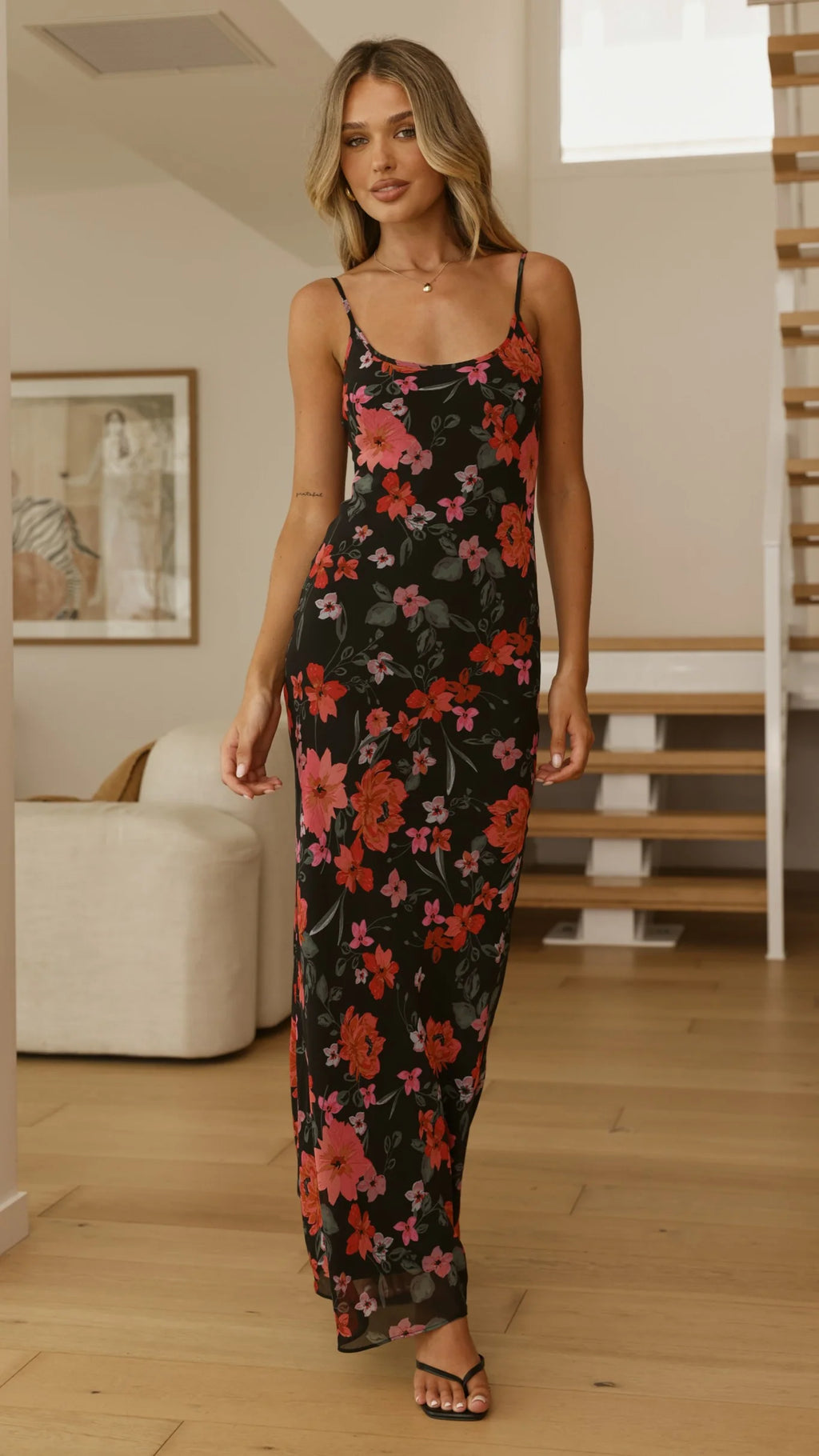 Trista Maxi Dress - Dark Floral