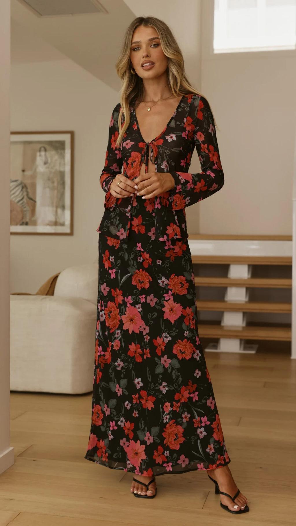 Flo Maxi Skirt - Dark Floral
