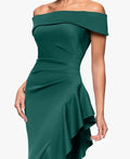 XSCAPE Women's Off-The-Shoulder Ruffled Side-Slit Gown